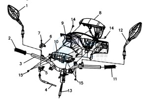 SYMPHONY ST 125I (XB12W2-EU) (E4) (L7-M0) drawing HEADLIGHT COMPLETE