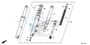 SH125ADE SH125AD UK - (E) drawing FRONT FORK