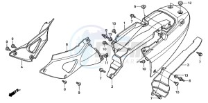 XL1000V VARADERO drawing SEAT COWL/SIDE COVER