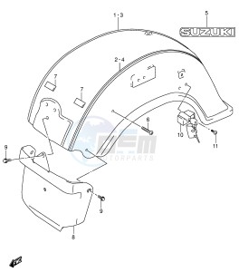 VL1500 (E2) drawing REAR FENDER (MODEL K3 K4)