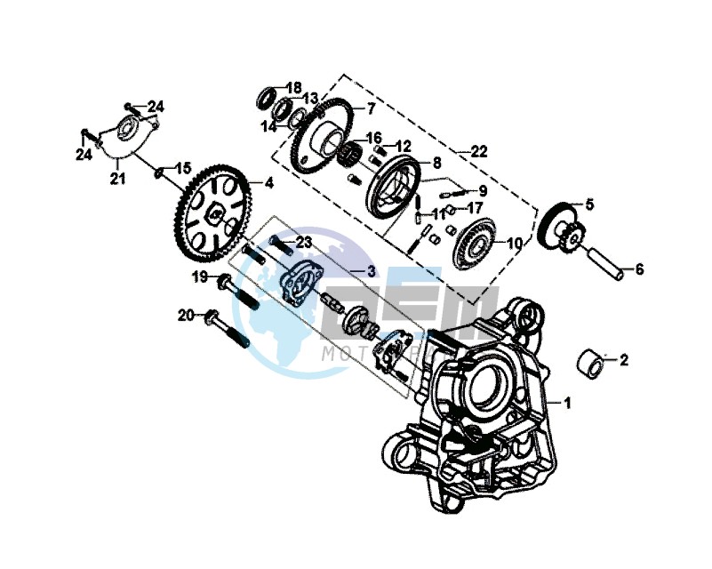 CRANKCASE RIGHT / OIL PUMP