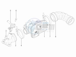 S 125 4T ie E3 College drawing Throttle body - Injector - Union pipe