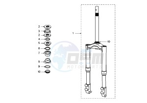 LUDIX 14 ELEGANT - 50 cc drawing FRONT FORK