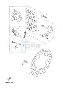 X-MAX125 XMAX 125 EVOLIS 125 (2ABF) drawing FRONT BRAKE CALIPER