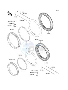 KL 650 A [KLR650] (A15-A19) [KLR650] drawing WHEELS_TIRES-- A15 - A17- -