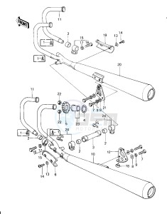 KZ 650 F (F1) drawing MUFFLERS