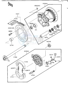 KDX 200 C [KDX200] (C1-C3) [KDX200] drawing REAR HUB