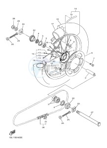 YZ450F (1SL1 1SL2 1SL3 1SL4) drawing REAR WHEEL