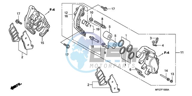 FRONT BRAKE CALIPER (CB600F/F3)