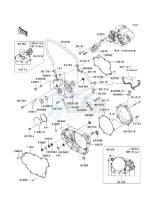 KLX 450 A [KLX450R] (A8F-A9F) A9F drawing ENGINE COVER-- S- -