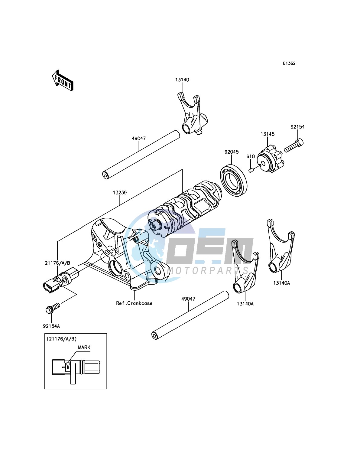 Gear Change Drum/Shift Fork(s)