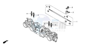 CB1300F CB1300SUPER FOUR drawing THROTTLE BODY(COMPONENTS)