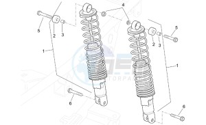 Leonardo 250 (eng. Yamaha) drawing Rear Shock absorber