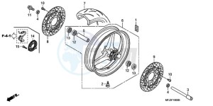 CBR600RRA UK - (E / 3E) drawing FRONT WHEEL