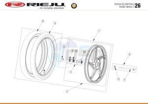 BYE-BIKE-EURO4-RED 50 drawing FRONT WHEEL