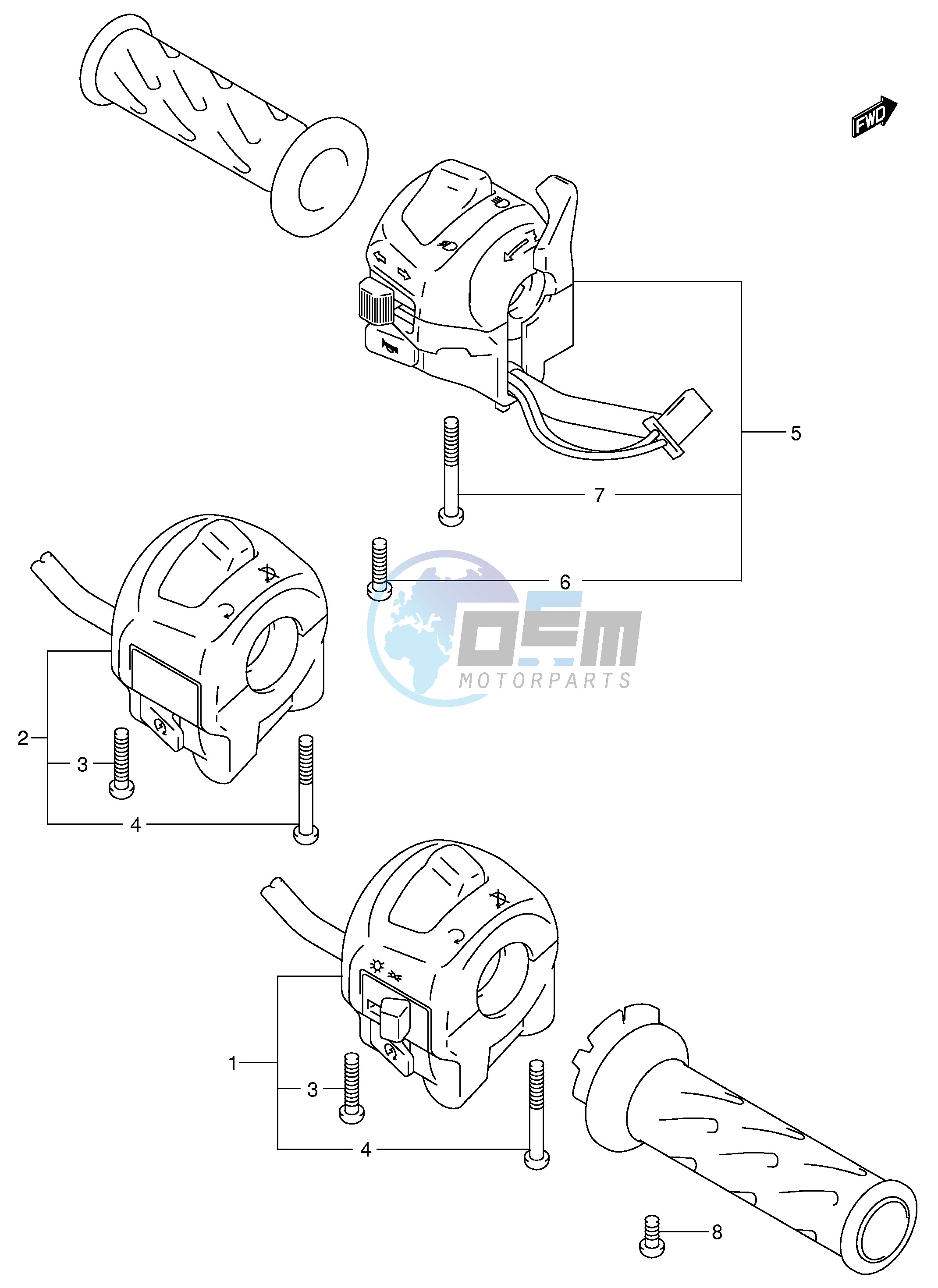 HANDLE SWITCH (MODEL Y K1 K2)