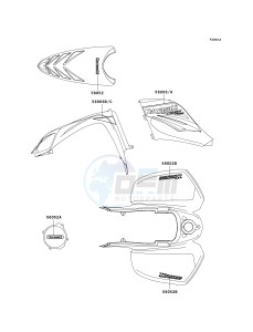 KSV 700 A [KFX700 AND V FORCE] (A1-A2) [KFX700 AND V FORCE] drawing DECALS-- GREEN- --- KSV700-A1- -