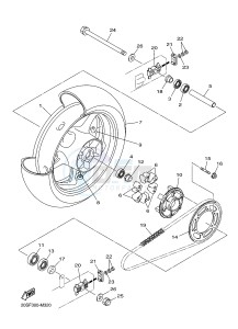 XJ6F 600 DIVERSION F (1CWV 1CWW) drawing REAR WHEEL