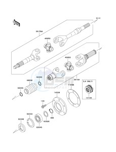 KAF 950 C [MULE 3010 TRANS4X4 DIESEL] (C7F) C7F drawing DRIVE SHAFT-REAR