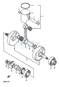 RM250 (K-L-M-N) drawing CRANKSHAFT (MODEL K)