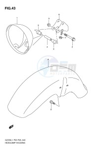 GZ250 (P3) drawing HEADLAMP HOUSING