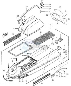 JS 550 A [JS550] (A5-A8) [JS550] drawing HULL_ENGINE HOOD -- JS550-A6_A7- -