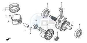 TRX400EX FOURTRAX 400 EX drawing CRANKSHAFT/PISTON