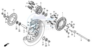 XL600V TRANSALP drawing REAR WHEEL (XL600VM/VN/VP/VR)