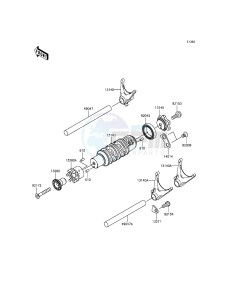 ER-6F EX650EFF XX (EU ME A(FRICA) drawing Gear Change Drum/Shift Fork(s)