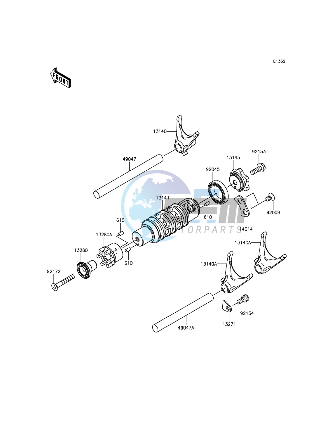 Gear Change Drum/Shift Fork(s)