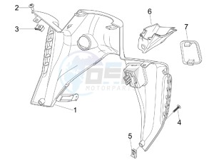 Nexus 125 ie e3 drawing Front glove-box - Knee-guard panel