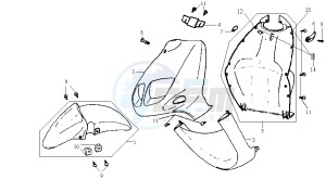 JET 50 KH ENGINE drawing FR PLATE / FRONT FENDER