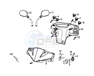 X'PRO 50 drawing HEAD LIGHT COVER / MIRRORS / CONTROLS