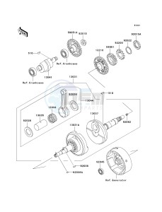 KLF 300 [BAYOU 300] (B15-B17) [BAYOU 300] drawing CRANKSHAFT