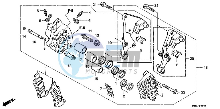 RIGHT FRONT BRAKE CALIPER (ABS)