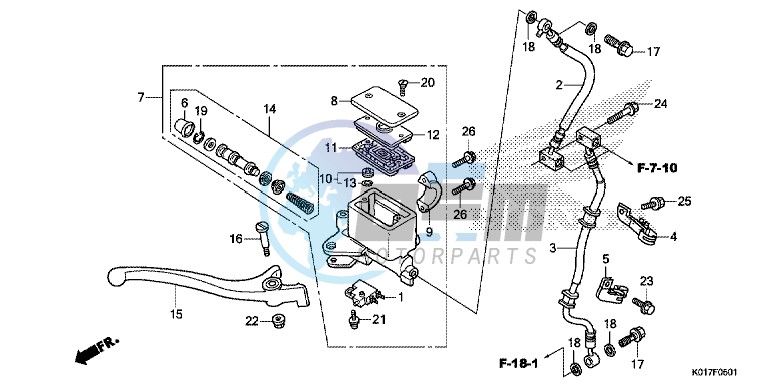 FRONT BRAKE MASTER CYLINDER ( SH125A,AD/ SH150A,AD)