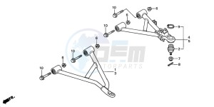 TRX350TE FOURTRAX 350 ES drawing FRONT ARM (TRX350TM/TE)