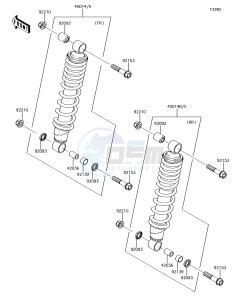 BRUTE FORCE 750 4x4i EPS KVF750HHF EU drawing Shock Absorber(s)