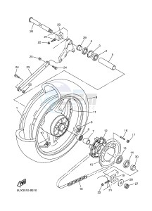 XJR1300C XJR 1300 (2PN3) drawing REAR WHEEL