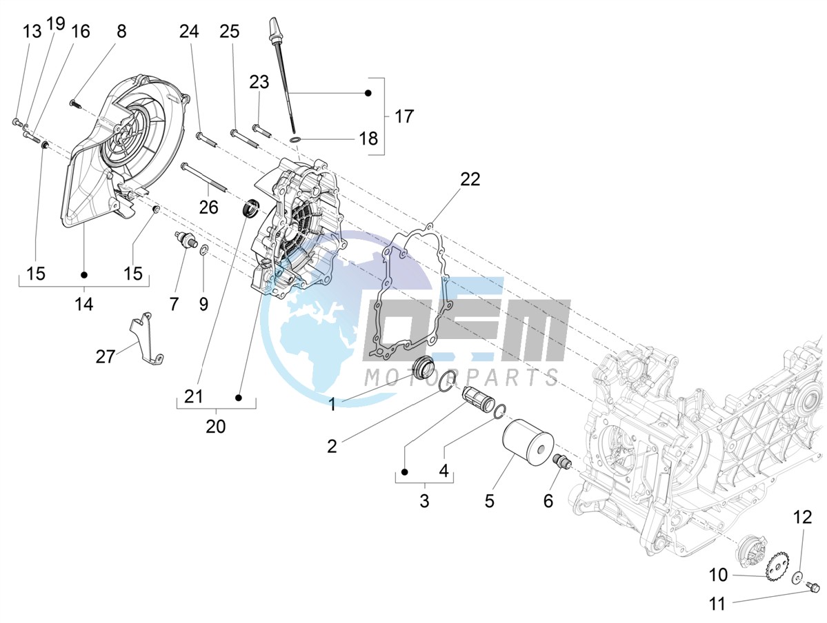 Flywheel magneto cover - Oil filter