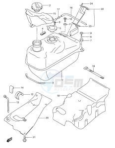 AN250 (E2) Burgman drawing FUEL TANK (MODEL W X Y)