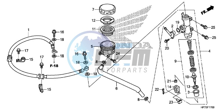 RR. BRAKE MASTER CYLINDER