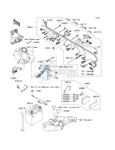 ZX 600 B [NINJA ZX-6RR] (K1) [NINJA ZX-6RR] drawing CHASSIS ELECTRICAL EQUIPMENT