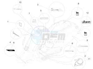 PRIMAVERA 150 4T 3V IE ABS-NOABS E3-E4 (EMEA, LATAM, APAC) drawing Plates - Emblems