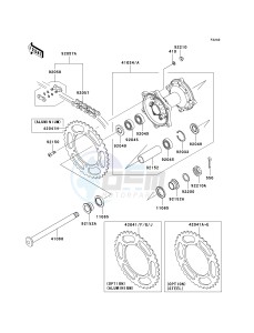 KLX 450 A [KLX450R] (A8F-A9F) A9F drawing REAR HUB