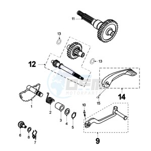 TKR SB2A BE drawing DRIVE SHAFTS / KICKSTARTER