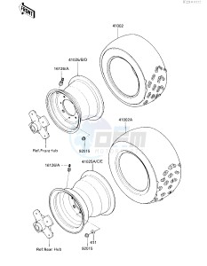 KLF 300 A [BAYOU 300] (A1) [BAYOU 300] drawing WHEELS_TIRES