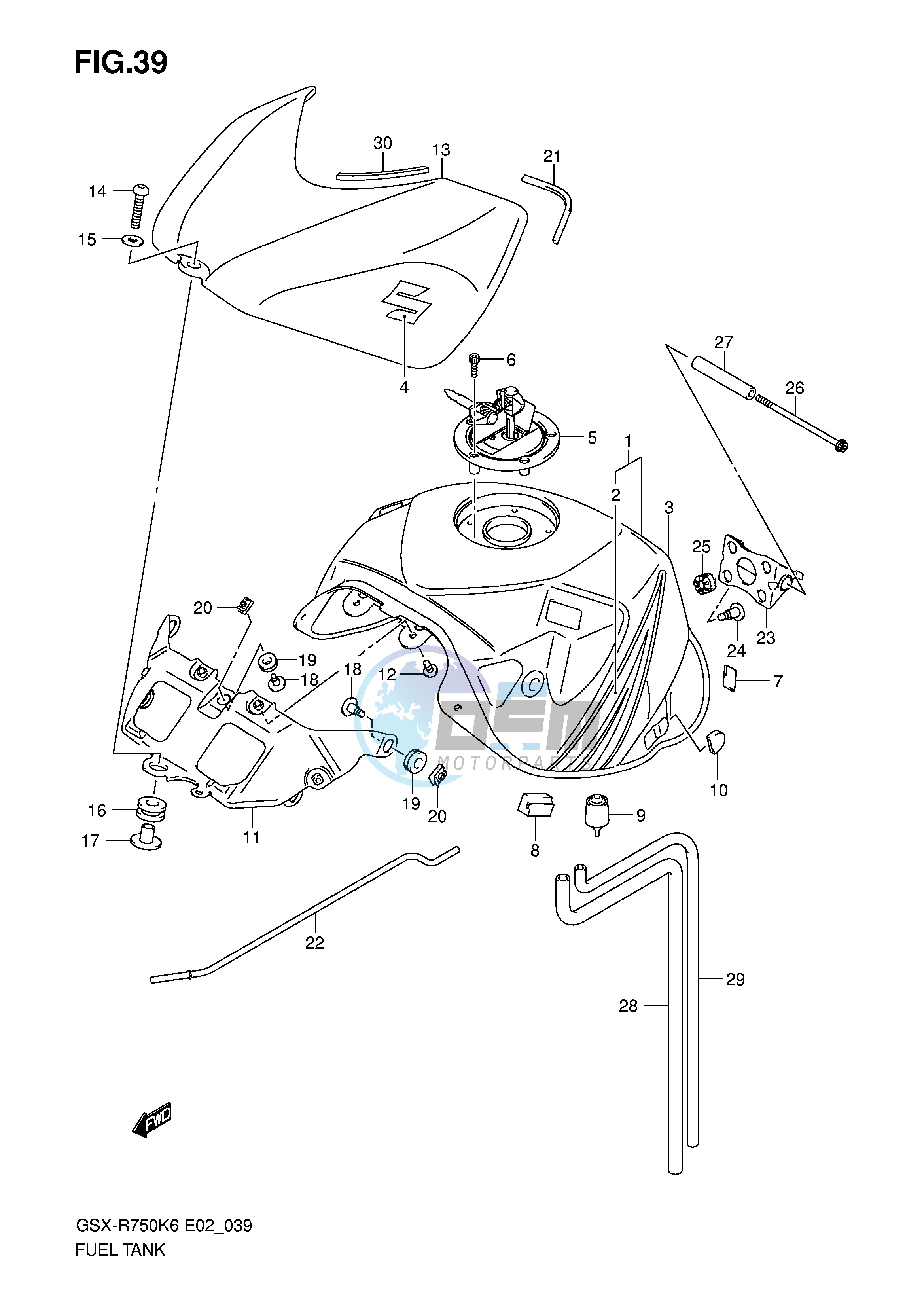 FUEL TANK (MODEL K6)