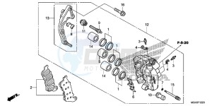 VFR1200XDD CrossTourer - VFR1200X Dual Clutch 2ED - (2ED) drawing L. FRONT BRAKE CALIPER