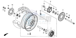 CBR600F drawing REAR WHEEL